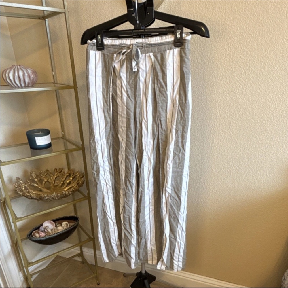 Express High Rise Striped Drawstring Elastic Wais… - image 1